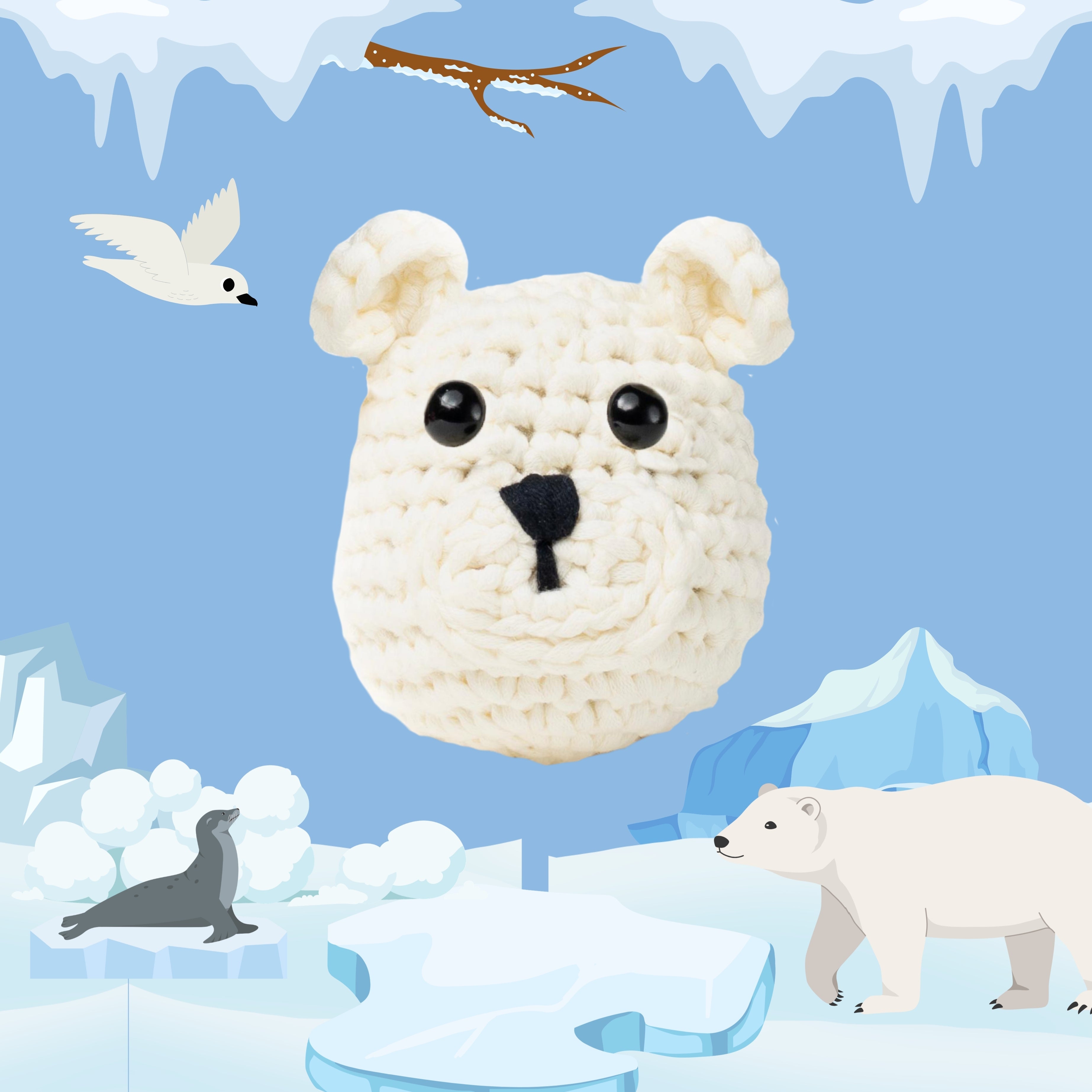 Gaston l'Ours blanc - Kit crochet débutant- The Stitch Man - Crochet débutant amigurumi