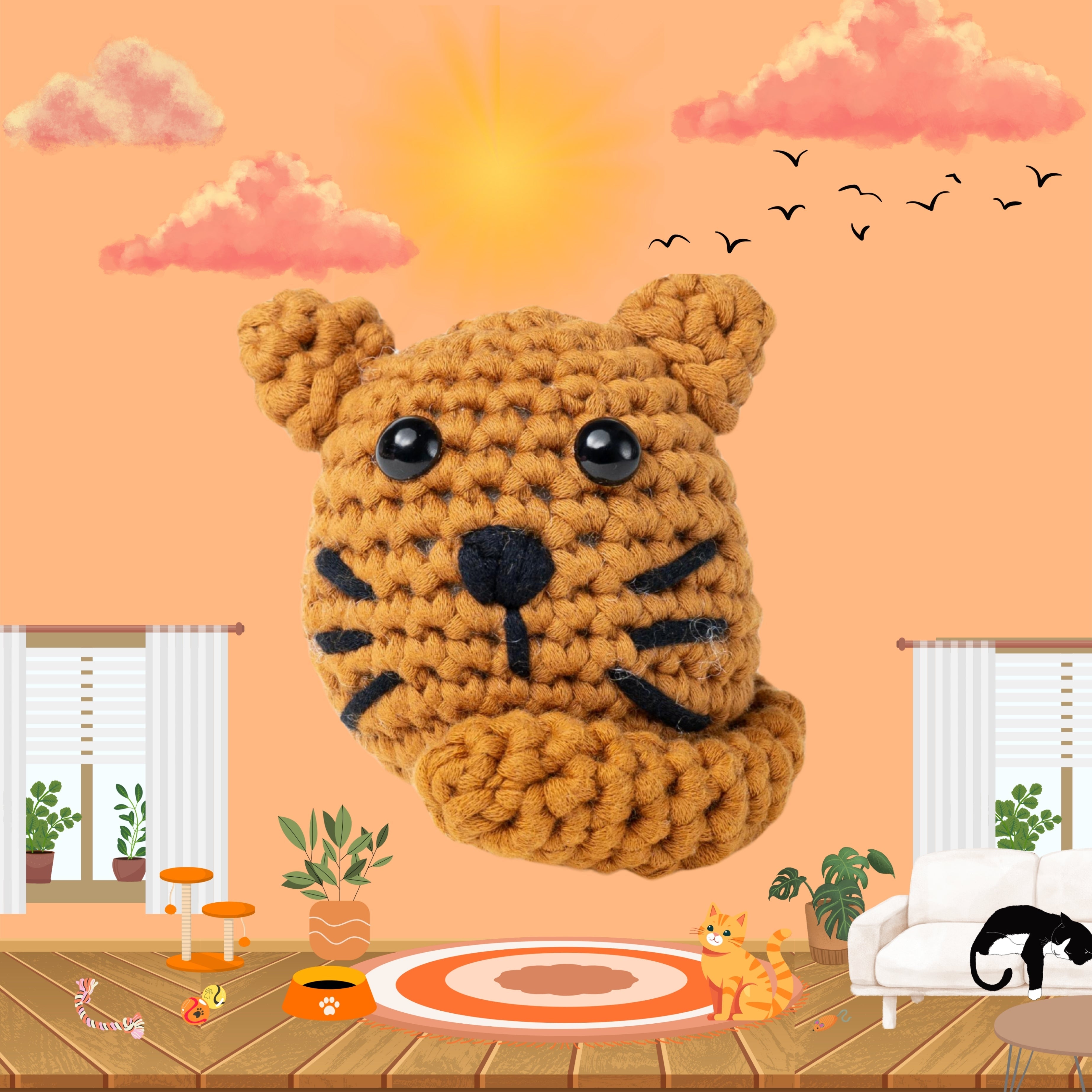 Minoushka le Chat - Kit crochet débutant- The Stitch Man - Crochet débutant amigurumi