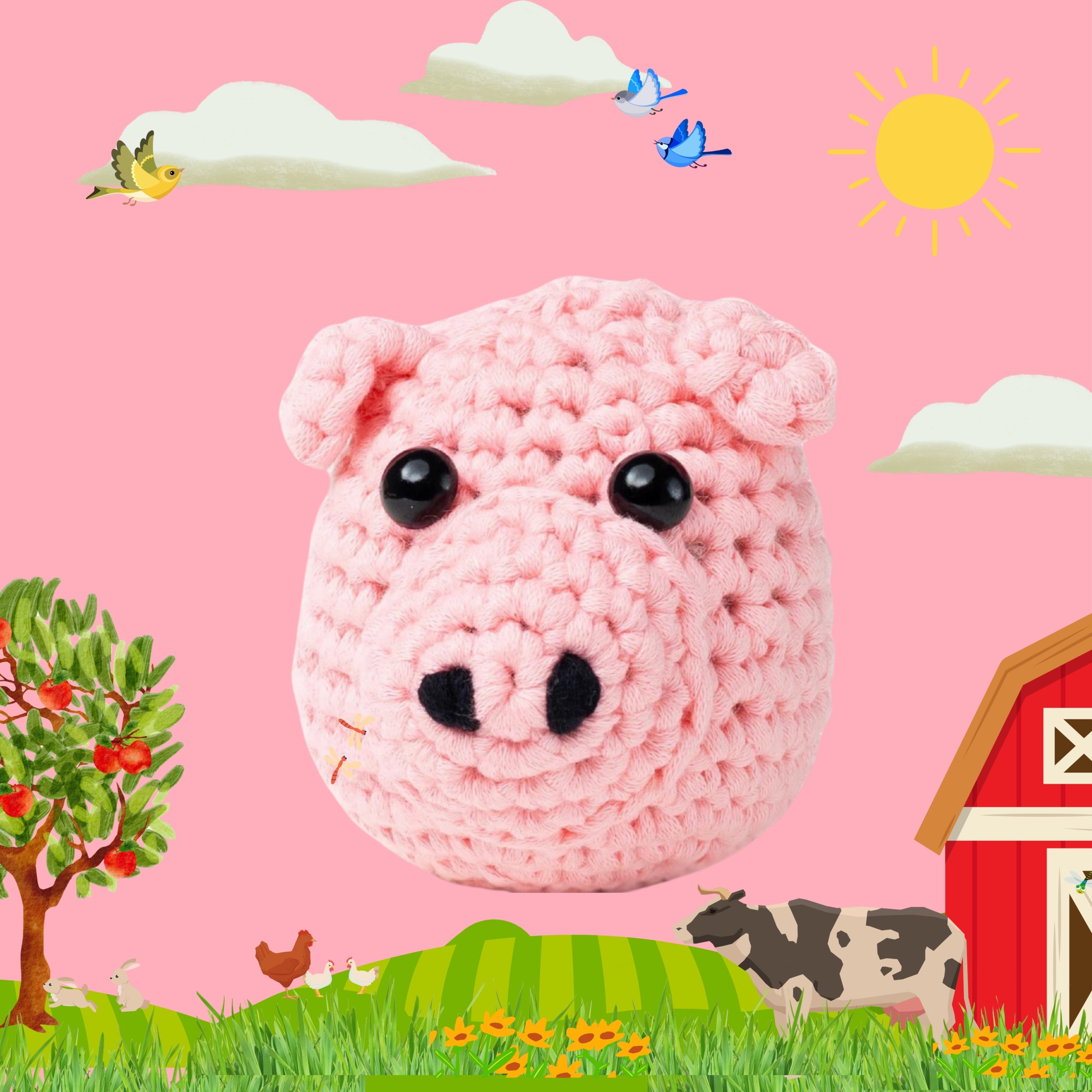 Pipo le Cochon - Kit crochet débutant- The Stitch Man - Crochet débutant amigurumi